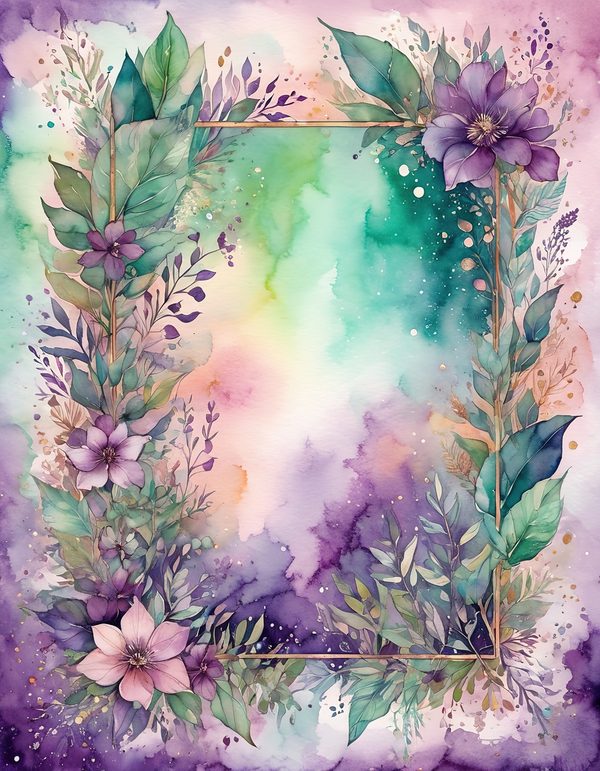 Snapdragon Plum Purple Digital Paper: 14 Printable Pages - Watercolor Scrapbook Paper - Commercial Use — image 9