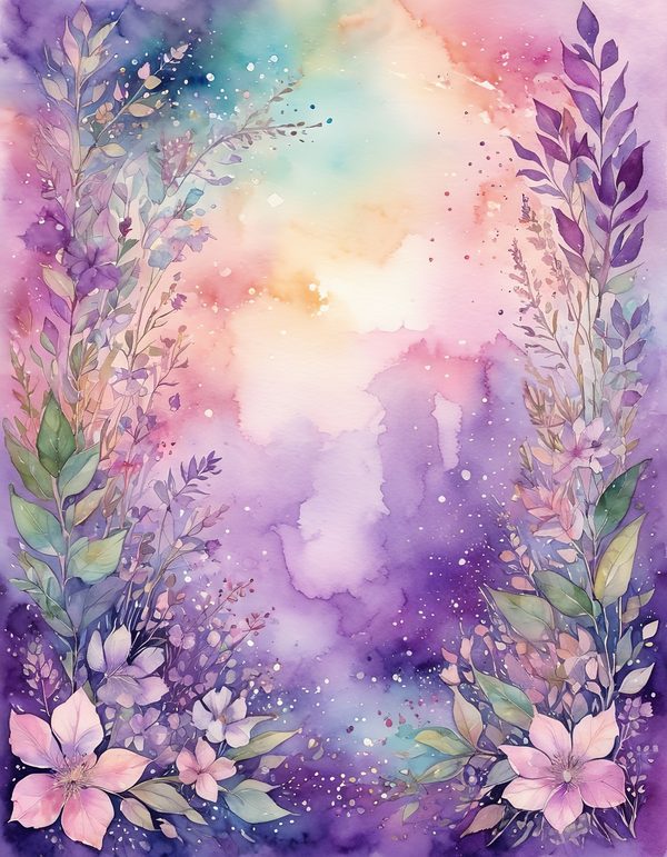 Verbena Lilac Raspberry Digital Paper: 14 Printable Pages - Watercolor Scrapbook Paper - Commercial Use — image 2
