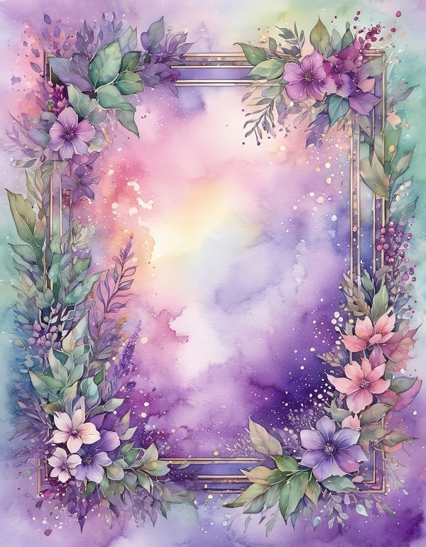 Verbena Lilac Raspberry Digital Paper: 14 Printable Pages - Watercolor Scrapbook Paper - Commercial Use — image 5