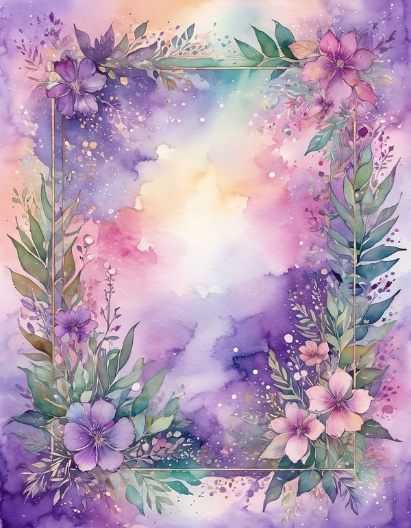 Verbena Lilac Raspberry Digital Paper: 14 Printable Pages - Watercolor Scrapbook Paper - Commercial Use — image 7