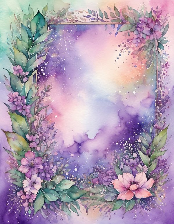 Verbena Lilac Raspberry Digital Paper: 14 Printable Pages - Watercolor Scrapbook Paper - Commercial Use — image 8