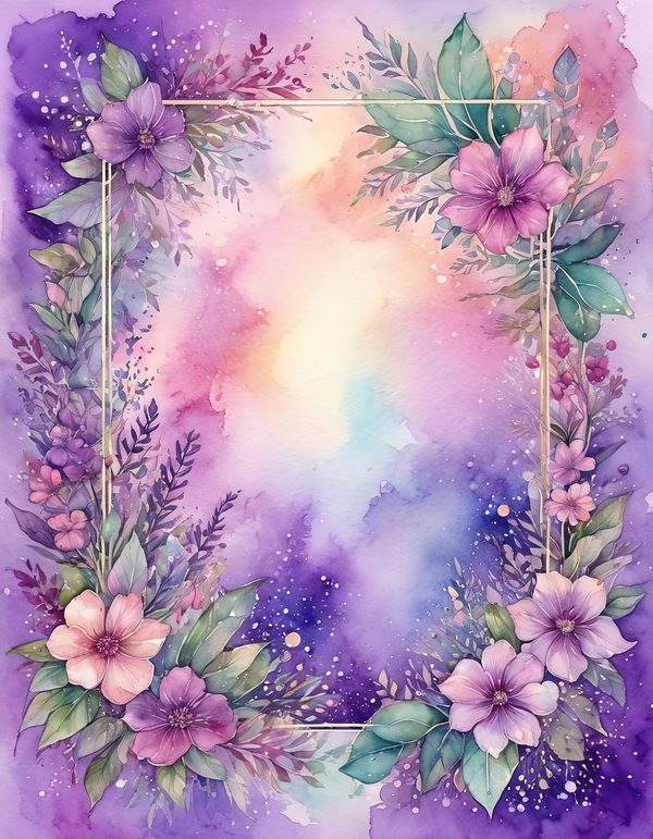 Verbena Lilac Raspberry Digital Paper: 14 Printable Pages - Watercolor Scrapbook Paper - Commercial Use — image 12