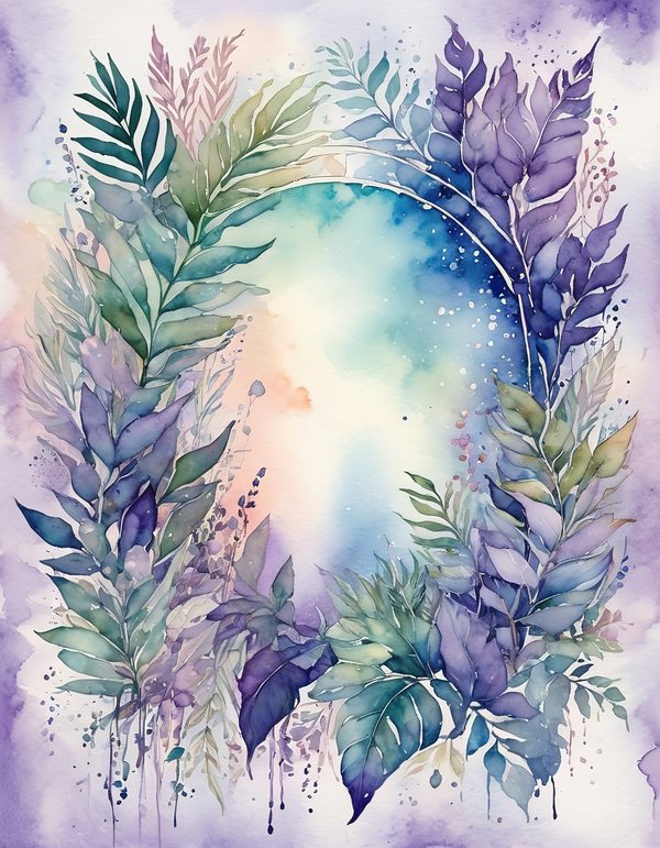 Foliage Sage Purple 12pc Digital Paper: 12 Printable Pages - Watercolor Scrapbook Paper - Commercial Use — image 2