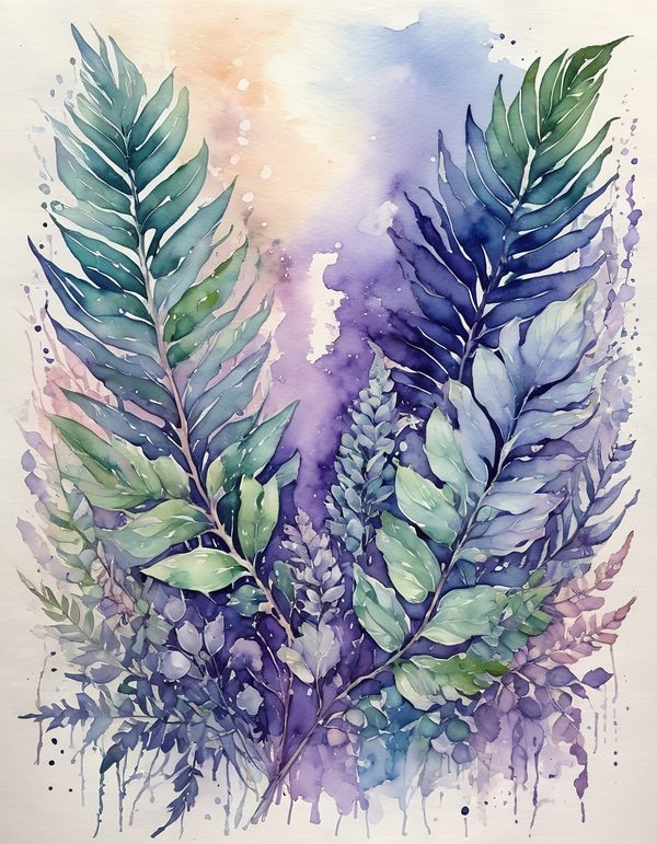 Foliage Sage Purple 12pc Digital Paper: 12 Printable Pages - Watercolor Scrapbook Paper - Commercial Use — image 5