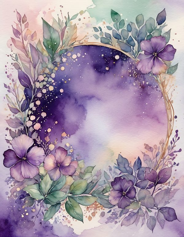 Violet purple plum 11pc Digital Paper: 11 Printable Pages - Watercolor Scrapbook Paper - Commercial Use — image 4