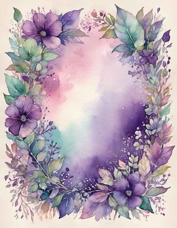 Violet purple plum 11pc Digital Paper: 11 Printable Pages - Watercolor Scrapbook Paper - Commercial Use — image 5