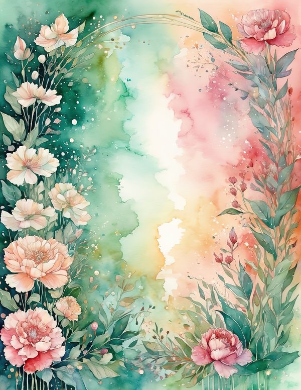 Junk Journal Kit: 100 Printable Pages - Watercolor Carnations - Collage Paper, Commercial Use — image 10