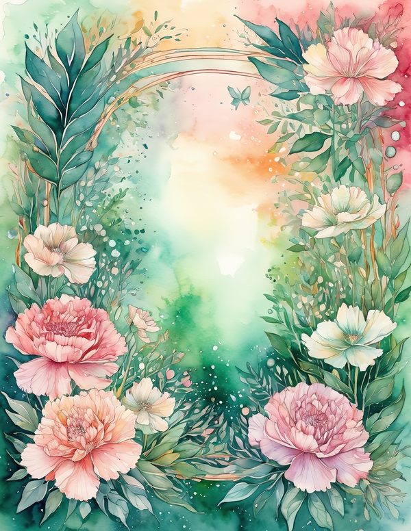 Junk Journal Kit: 100 Printable Pages - Watercolor Carnations - Collage Paper, Commercial Use — image 50