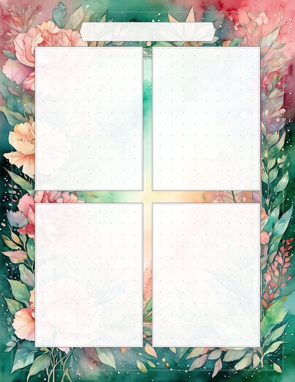 Junk Journal Kit: 100 Printable Pages - Watercolor Carnations - Collage Paper, Commercial Use — image 91