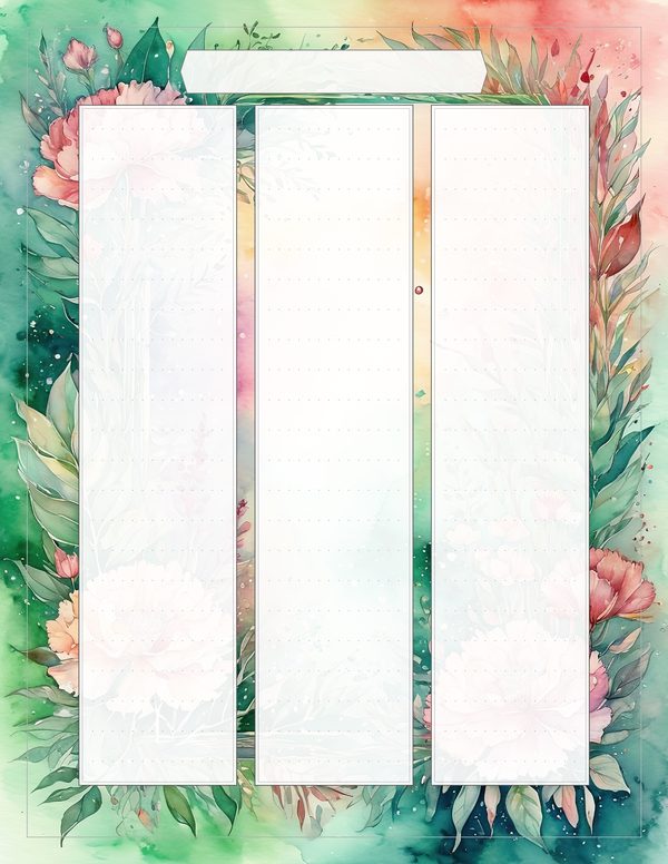 Junk Journal Kit: 100 Printable Pages - Watercolor Carnations - Collage Paper, Commercial Use — image 92