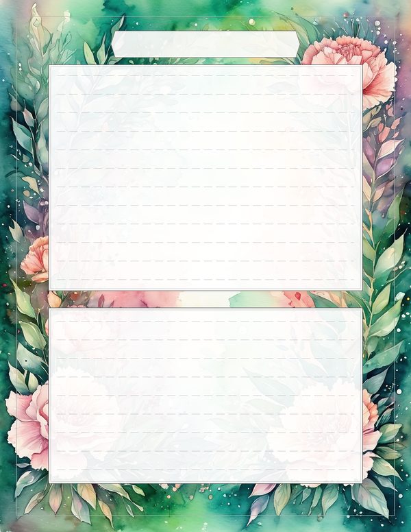 Junk Journal Kit: 100 Printable Pages - Watercolor Carnations - Collage Paper, Commercial Use — image 93