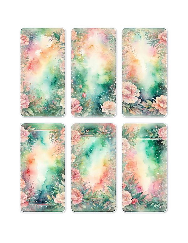 Junk Journal Ephemera Kit: 85 Printable Fussy Cut Sheets - Watercolor Carnations - Commercial Use — image 2