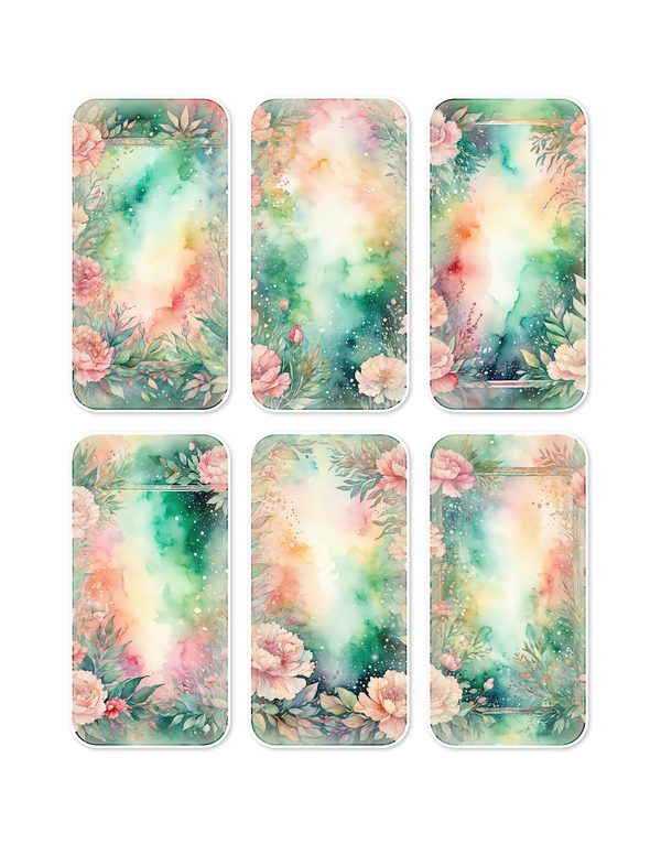 Junk Journal Ephemera Kit: 85 Printable Fussy Cut Sheets - Watercolor Carnations - Commercial Use — image 3