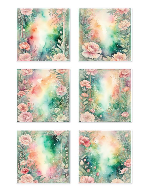 Junk Journal Ephemera Kit: 85 Printable Fussy Cut Sheets - Watercolor Carnations - Commercial Use — image 4