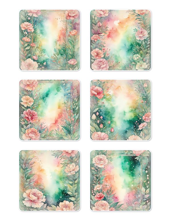 Junk Journal Ephemera Kit: 85 Printable Fussy Cut Sheets - Watercolor Carnations - Commercial Use — image 5