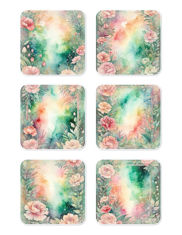 Junk Journal Ephemera Kit: 85 Printable Fussy Cut Sheets - Watercolor Carnations - Commercial Use — image 6