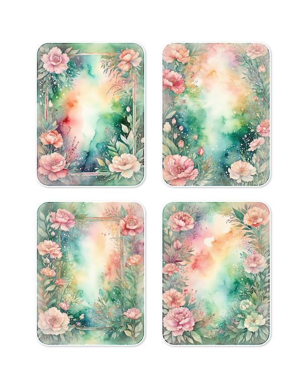 Junk Journal Ephemera Kit: 85 Printable Fussy Cut Sheets - Watercolor Carnations - Commercial Use — image 9
