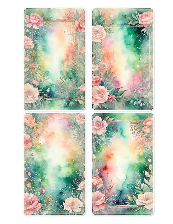 Junk Journal Ephemera Kit: 85 Printable Fussy Cut Sheets - Watercolor Carnations - Commercial Use — image 11