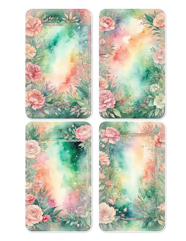 Junk Journal Ephemera Kit: 85 Printable Fussy Cut Sheets - Watercolor Carnations - Commercial Use — image 12