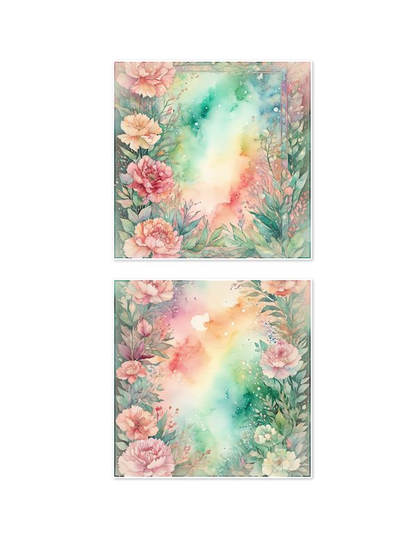 Junk Journal Ephemera Kit: 85 Printable Fussy Cut Sheets - Watercolor Carnations - Commercial Use — image 16