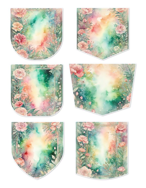 Junk Journal Ephemera Kit: 85 Printable Fussy Cut Sheets - Watercolor Carnations - Commercial Use — image 23