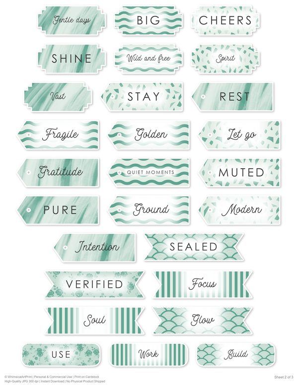 Junk Journal Ephemera Kit: 85 Printable Fussy Cut Sheets - Watercolor Carnations - Commercial Use — image 65