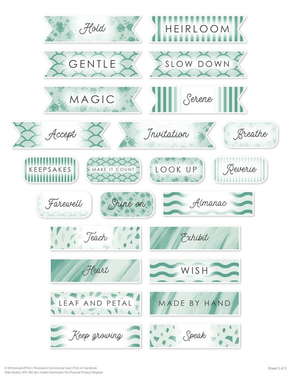 Junk Journal Ephemera Kit: 85 Printable Fussy Cut Sheets - Watercolor Carnations - Commercial Use — image 66