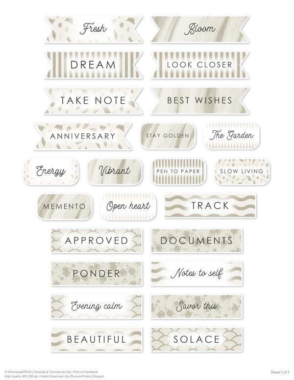 Junk Journal Ephemera Kit: 85 Printable Fussy Cut Sheets - Watercolor Carnations - Commercial Use — image 69