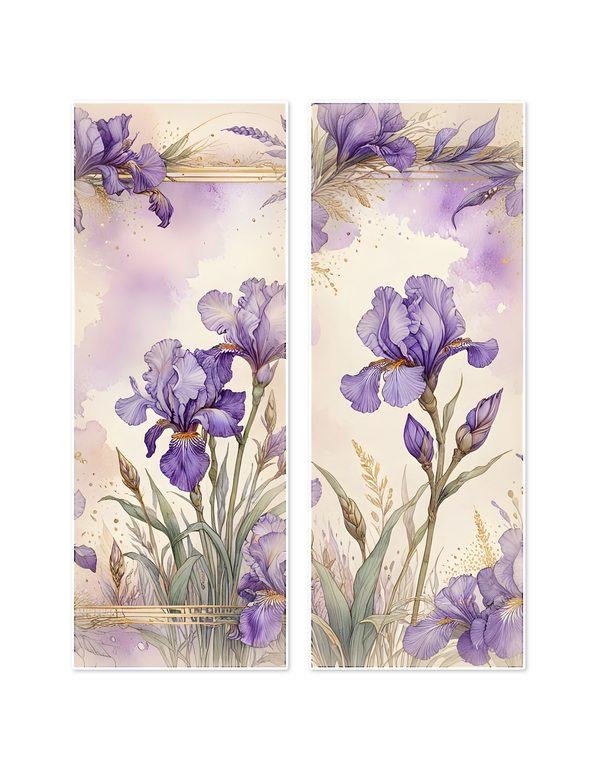 Ephemera Kit: 82 Printable Cards, Tags and Word Strips - Watercolor Iris - Commercial Use — image 13