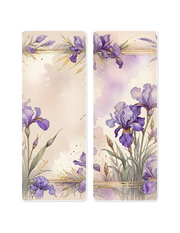 Ephemera Kit: 82 Printable Cards, Tags and Word Strips - Watercolor Iris - Commercial Use — image 14