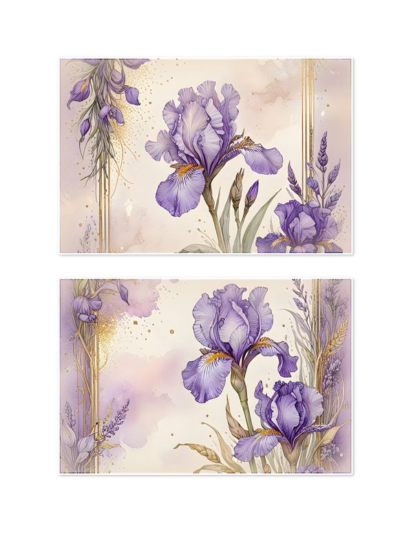 Ephemera Kit: 82 Printable Cards, Tags and Word Strips - Watercolor Iris - Commercial Use — image 19