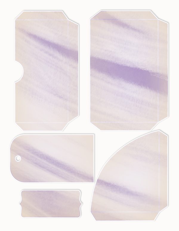 Ephemera Kit: 82 Printable Cards, Tags and Word Strips - Watercolor Iris - Commercial Use — image 75
