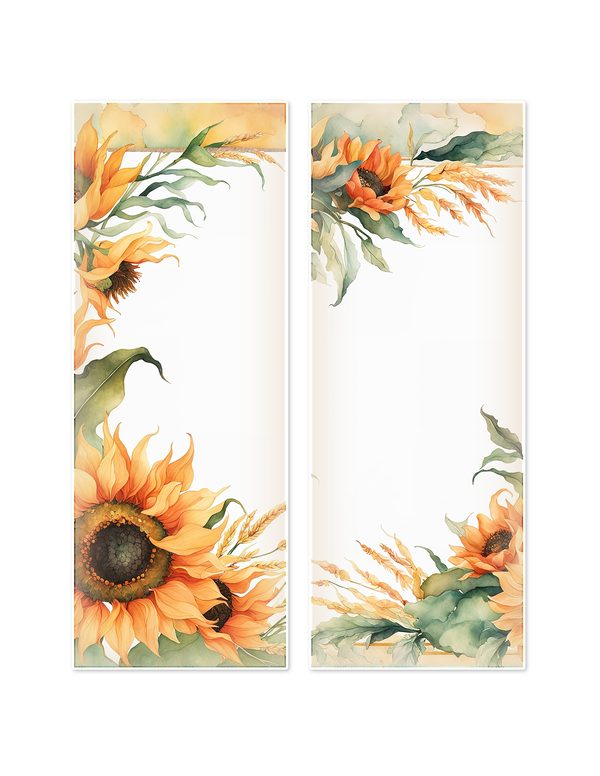Ephemera Kit: 90 Printable Cards, Tags and Word Strips - Watercolor Sunflowers - Commercial Use — image 13