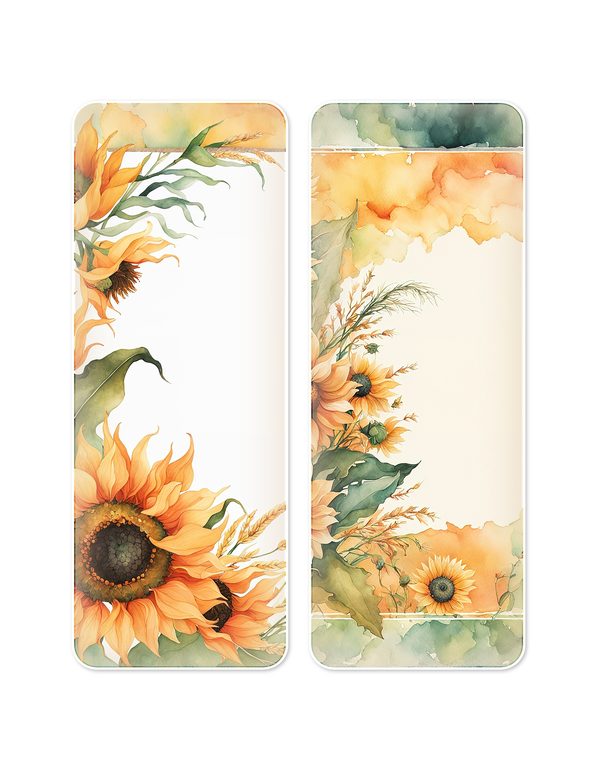 Ephemera Kit: 90 Printable Cards, Tags and Word Strips - Watercolor Sunflowers - Commercial Use — image 15