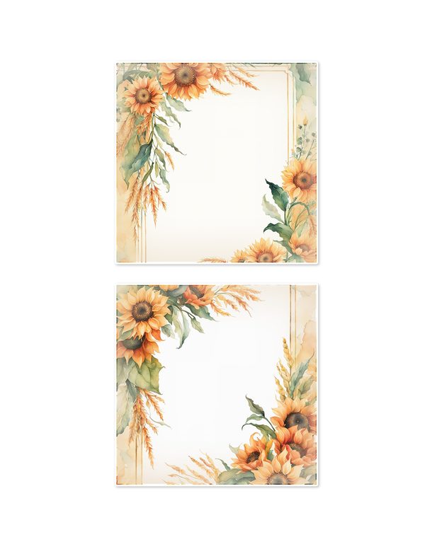 Ephemera Kit: 90 Printable Cards, Tags and Word Strips - Watercolor Sunflowers - Commercial Use — image 16