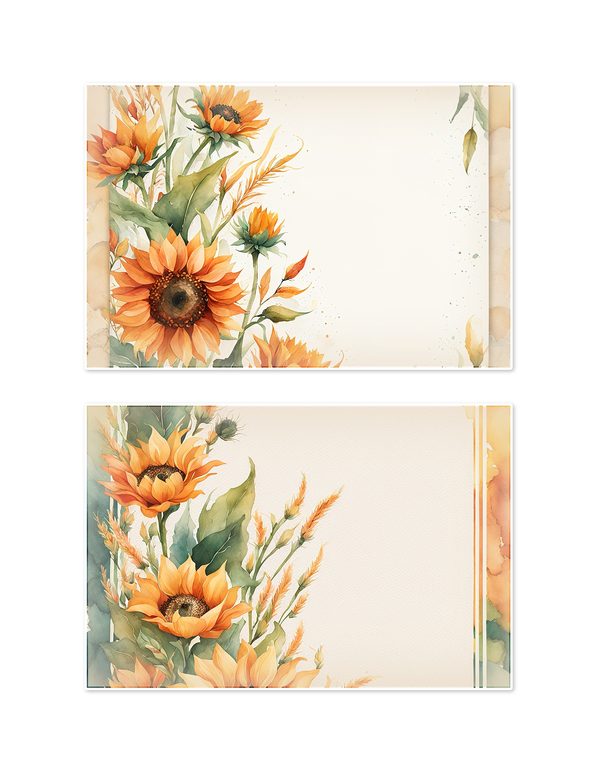 Ephemera Kit: 90 Printable Cards, Tags and Word Strips - Watercolor Sunflowers - Commercial Use — image 19