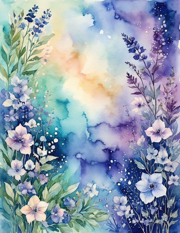 Art Journal and Planner Kit: 102 Printable Pages - Watercolor Delphiniums - Commercial Use — image 32