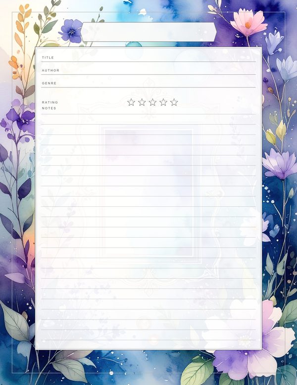 Art Journal and Planner Kit: 102 Printable Pages - Watercolor Delphiniums - Commercial Use — image 60