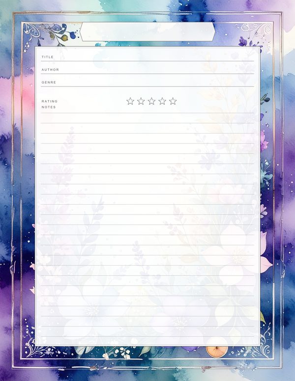 Art Journal and Planner Kit: 102 Printable Pages - Watercolor Delphiniums - Commercial Use — image 70