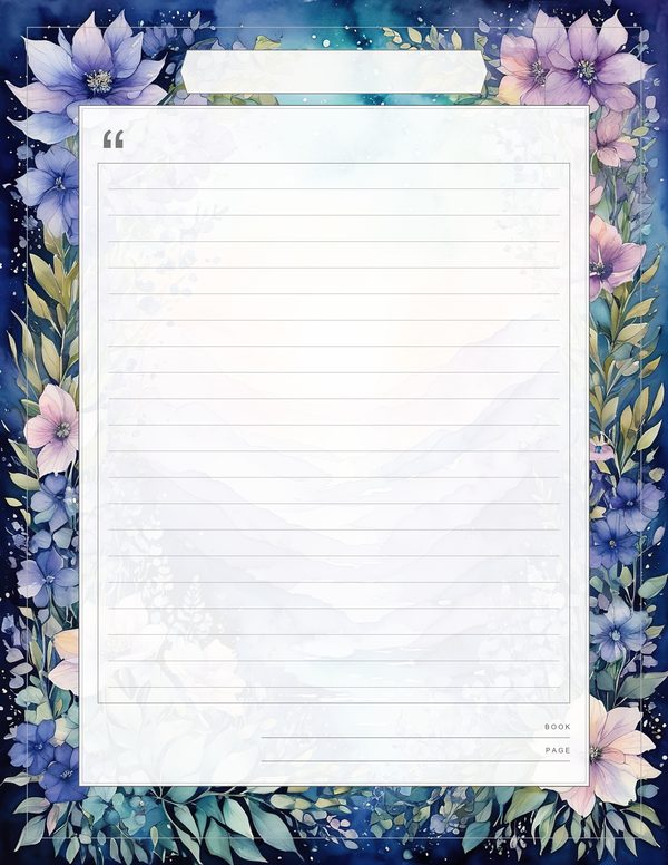 Art Journal and Planner Kit: 102 Printable Pages - Watercolor Delphiniums - Commercial Use — image 81
