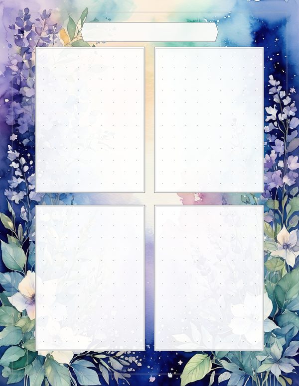 Art Journal and Planner Kit: 102 Printable Pages - Watercolor Delphiniums - Commercial Use — image 97