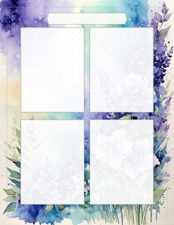 Art Journal and Planner Kit: 102 Printable Pages - Watercolor Delphiniums - Commercial Use — image 98