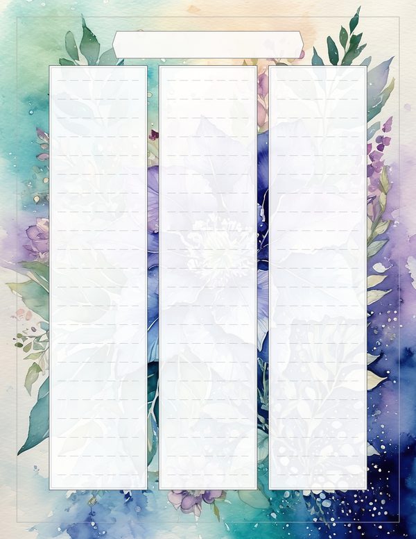 Art Journal and Planner Kit: 102 Printable Pages - Watercolor Delphiniums - Commercial Use — image 102