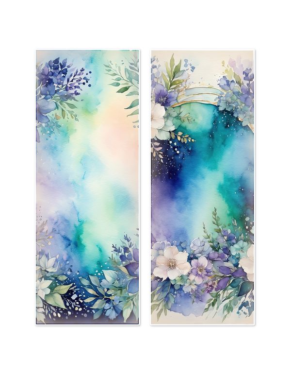 Ephemera Kit: 96 Printable Cards, Tags and Word Strips - Watercolor Delphiniums - Commercial Use — image 13