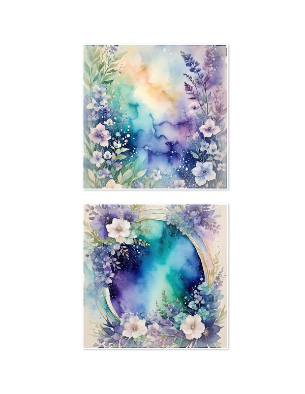 Ephemera Kit: 96 Printable Cards, Tags and Word Strips - Watercolor Delphiniums - Commercial Use — image 16