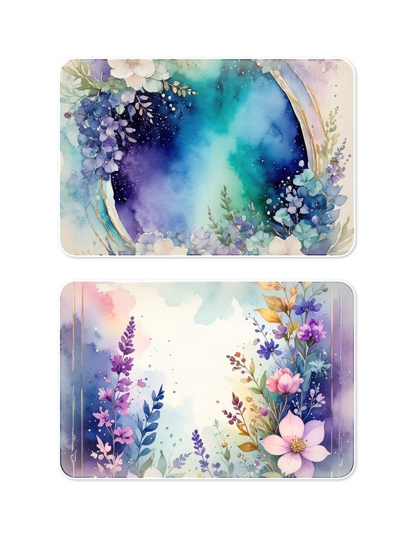Ephemera Kit: 96 Printable Cards, Tags and Word Strips - Watercolor Delphiniums - Commercial Use — image 21
