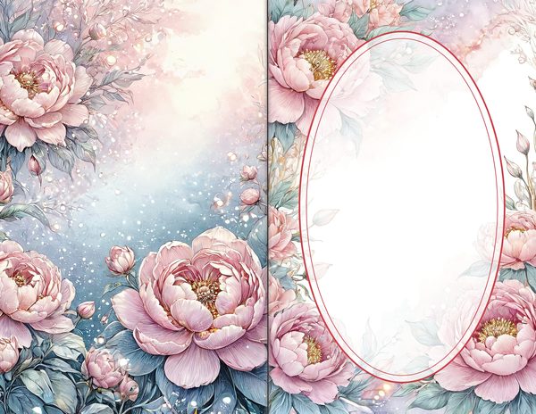 Journal Spreads: 60 Open Book Planner Pages - Watercolor Peonies - Commercial Use — image 37