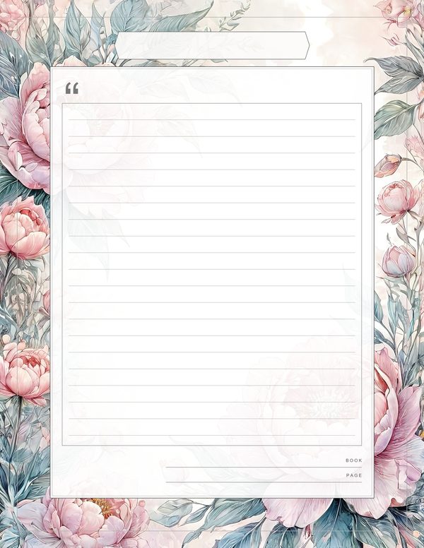 Art Journal and Planner Kit: 103 Printable Pages - Watercolor Peonies - Commercial Use — image 65