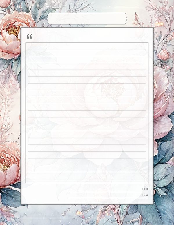 Art Journal and Planner Kit: 103 Printable Pages - Watercolor Peonies - Commercial Use — image 74