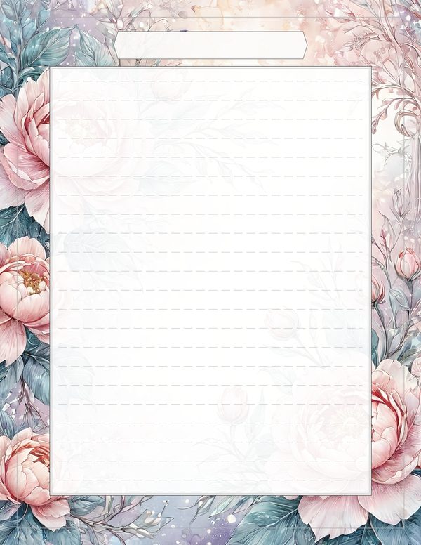 Art Journal and Planner Kit: 103 Printable Pages - Watercolor Peonies - Commercial Use — image 91